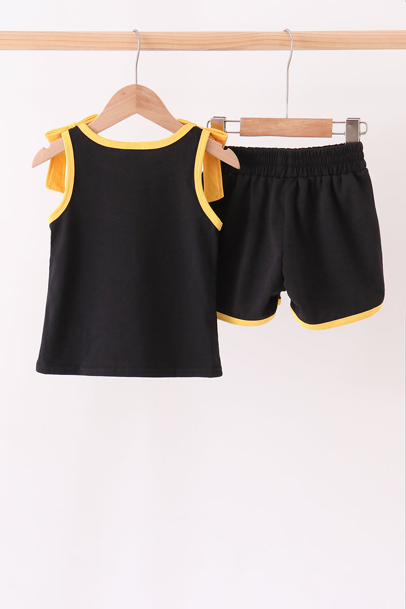 Black bow active shorts set - Aaria Tees Aaria Tees