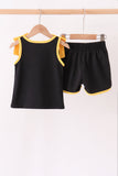Black bow active shorts set - Aaria Tees Aaria Tees