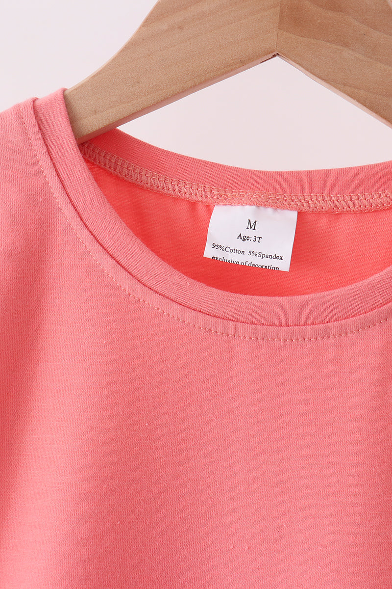 Coral scalloped active pants set - Aaria Tees Aaria Tees