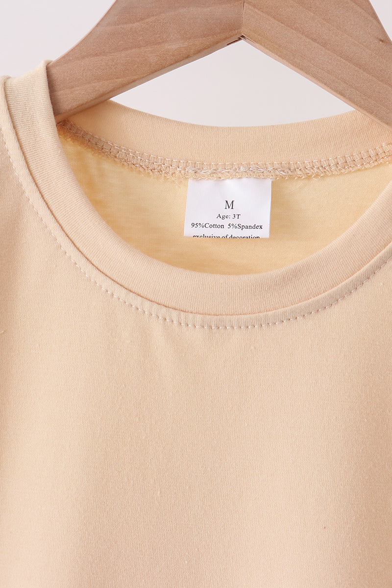 Khaki scalloped active pants set - Aaria Tees Aaria Tees