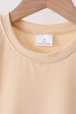 Khaki scalloped active pants set - Aaria Tees Aaria Tees
