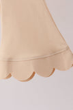 Khaki scalloped active pants set - Aaria Tees Aaria Tees