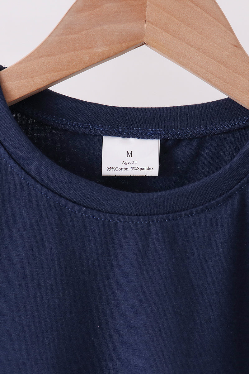 Navy sclloped active pants set - Aaria Tees Aaria Tees