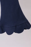 Navy sclloped active pants set - Aaria Tees Aaria Tees