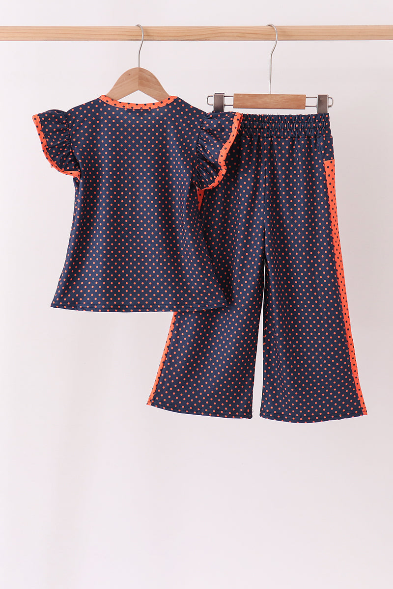 Navy Auburn dot pants set - Aaria Tees Aaria Tees