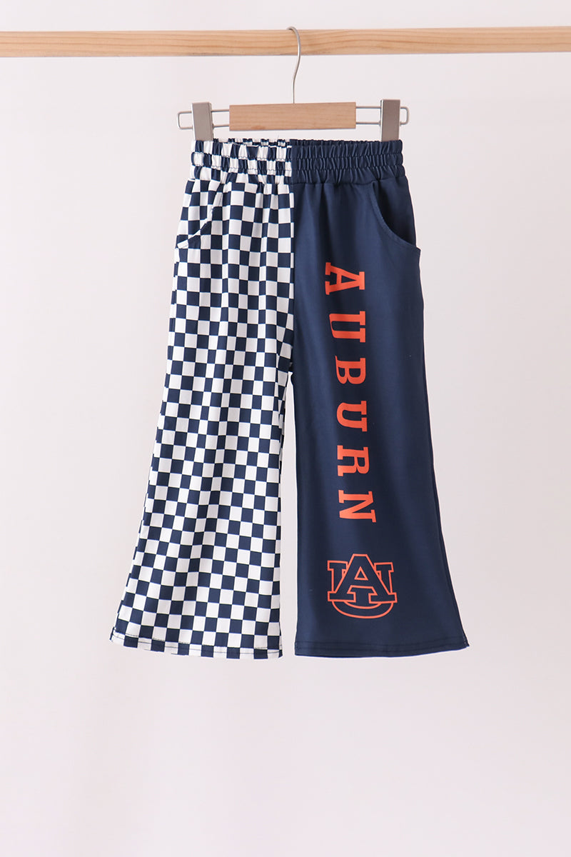 Navy Auburn checkered pants - Aaria Tees