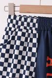Navy Auburn checkered pants - Aaria Tees Aaria Tees
