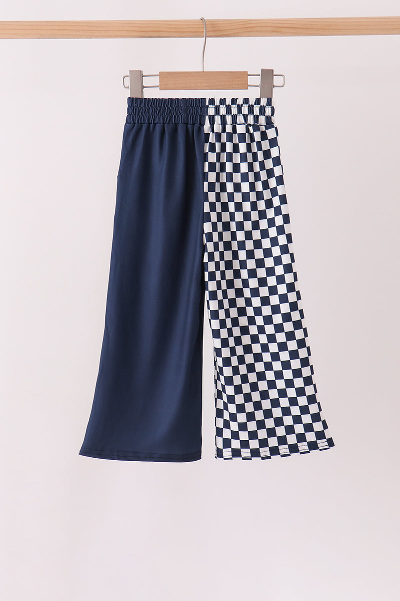 Navy Auburn checkered pants - Aaria Tees Aaria Tees