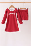Maroon Arkansas active dress set - Aaria Tees Aaria Tees