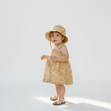 Organic Bucket Sun Hat - Yellow Blossom - Aaria Tees Aaria Tees