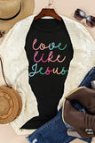 Black Love Like Jesus Crew Neck Graphic Tee - Aaria Tees Aaria Tees
