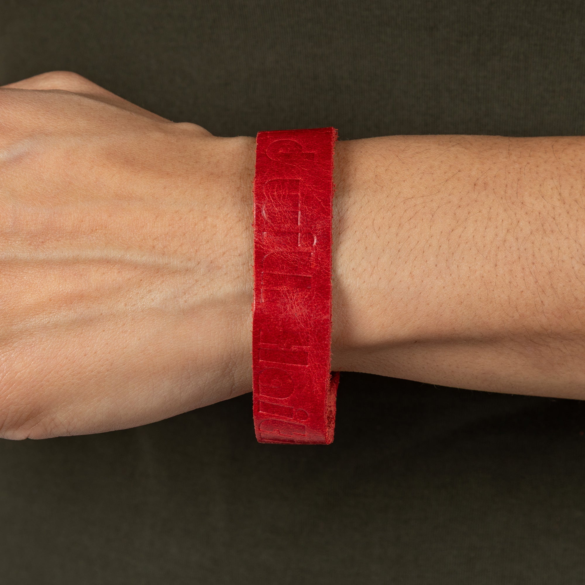 Recycled Leather Stand With Haiti Bracelet - Aaria Tees Aaria Tees