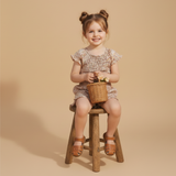 Organic Smocked Jumpsuit - Pastel Bloom - Aaria Tees Aaria Tees