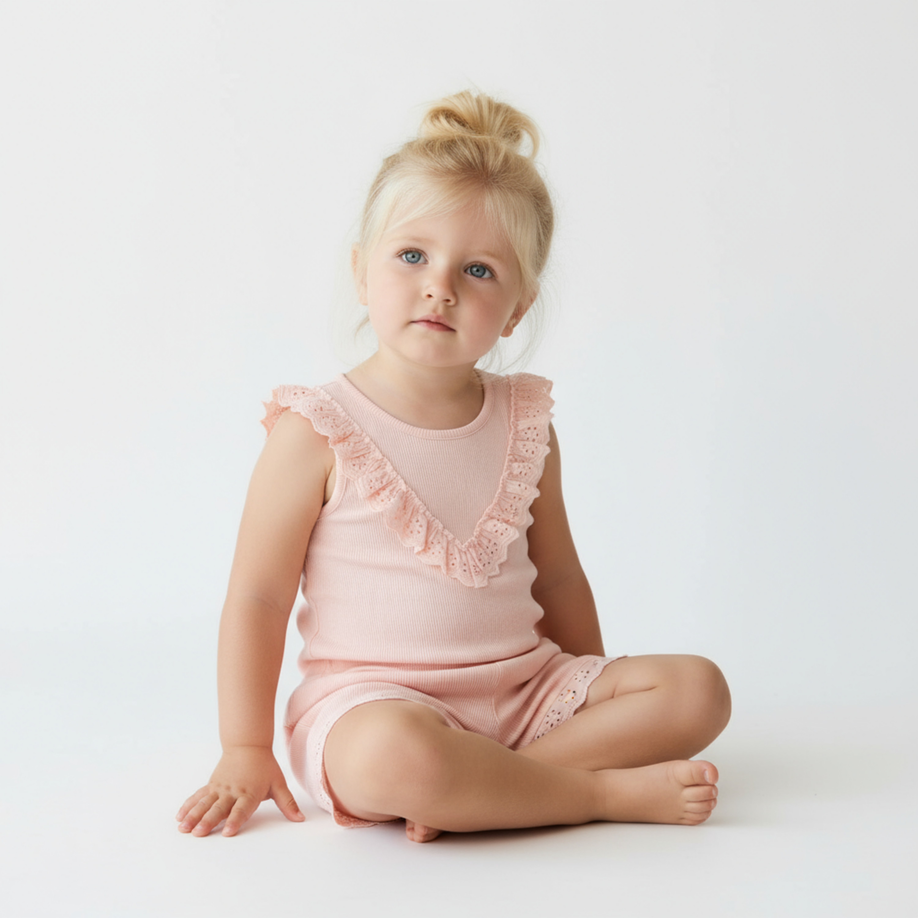 Organic Ruffle Top & Shorts Set - Blush - Aaria Tees Aaria Tees