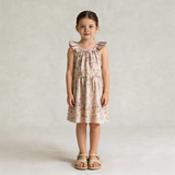 Organic Ruffle Tiered Dress - Pastel Bloom - Aaria Tees Aaria Tees