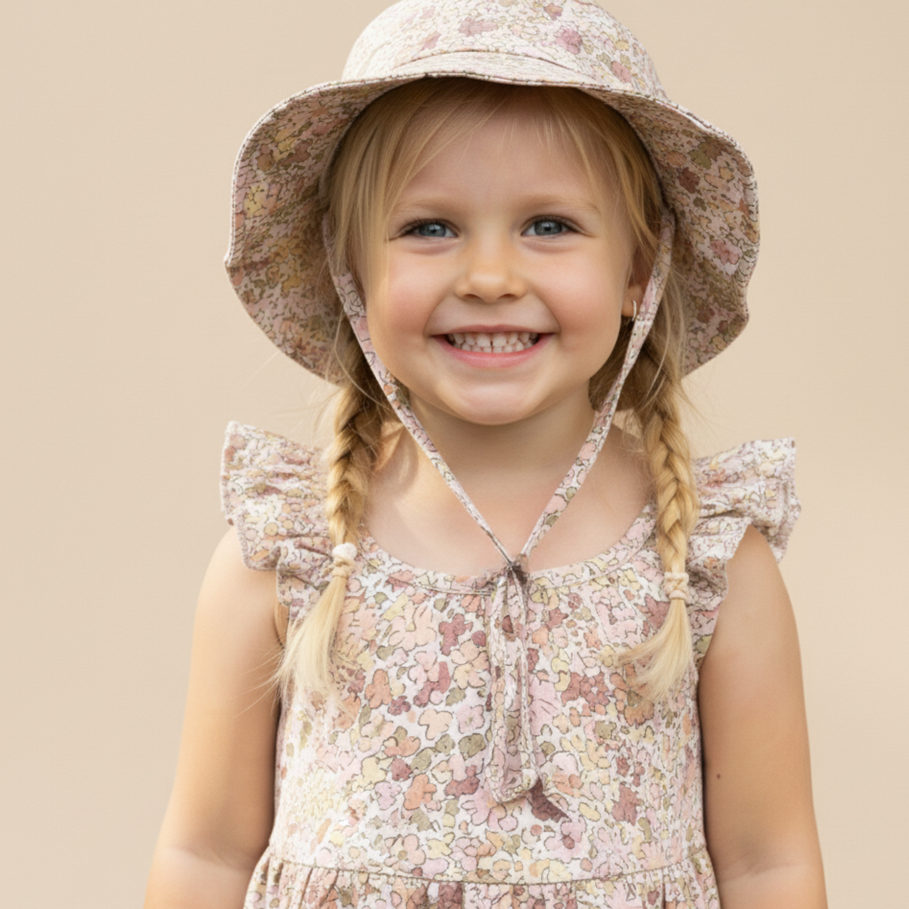 Organic Bucket Sun Hat - Pastel Bloom - Aaria Tees Aaria Tees