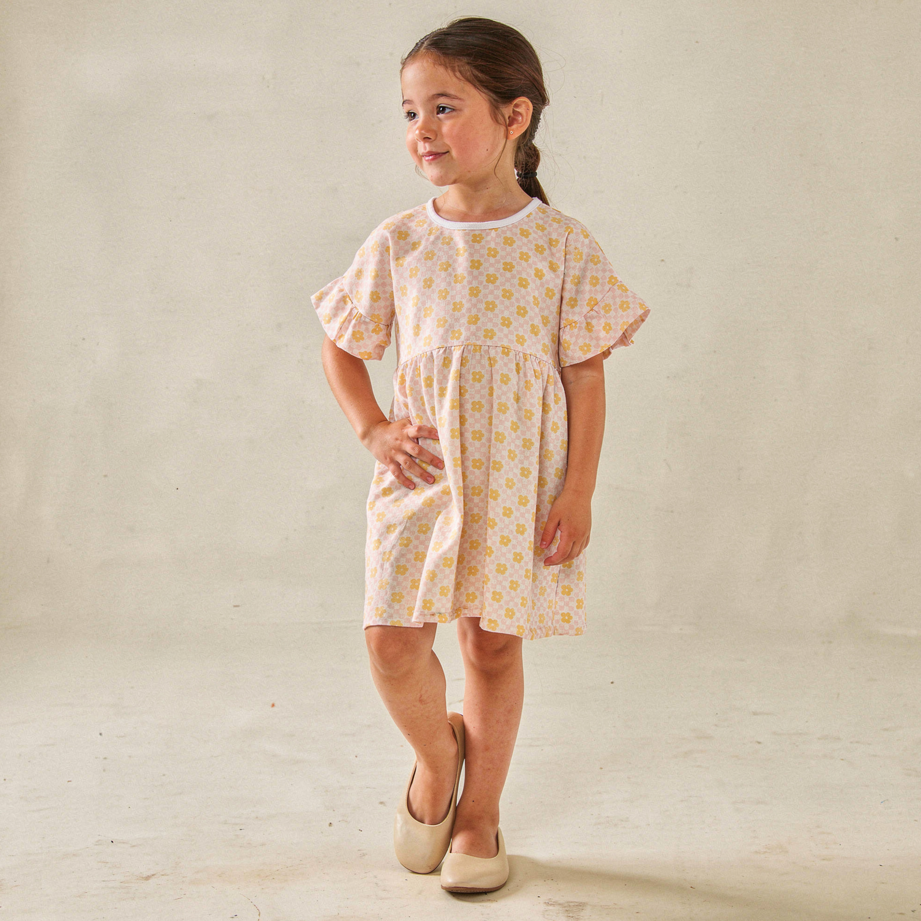 Organic Dolman Sleeve Dress - Pop Floral - Aaria Tees Aaria Tees