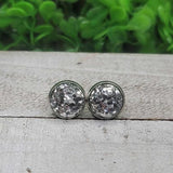 Silver Confetti Dome Stud Earrings Aaria Tees