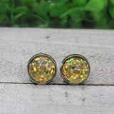Gold Confetti Dome Stud Earrings Aaria Tees