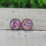 Star Confetti Dome Stud Earrings Aaria Tees