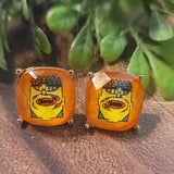 Crayons Faceted Square | Glass Stud Earrings Aaria Tees