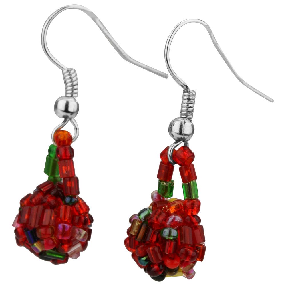 Nepali Bead Ball Earrings - Aaria Tees