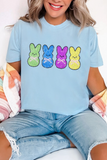 Light Blue Sequin Bunny Doll Graphic Casual T Shirt Aaria Tees