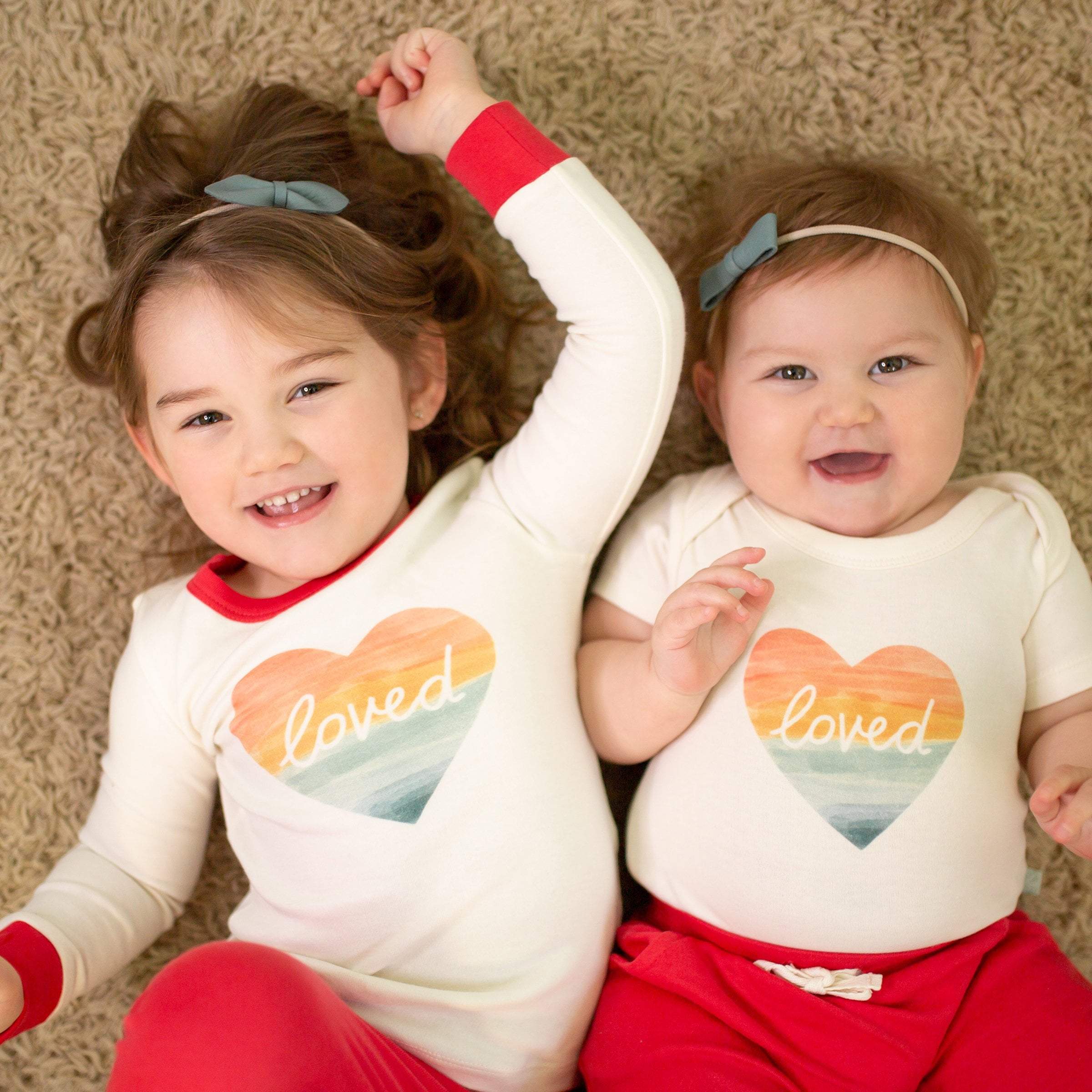 pajamas | loved rainbow heart - Aaria Tees Aaria Tees