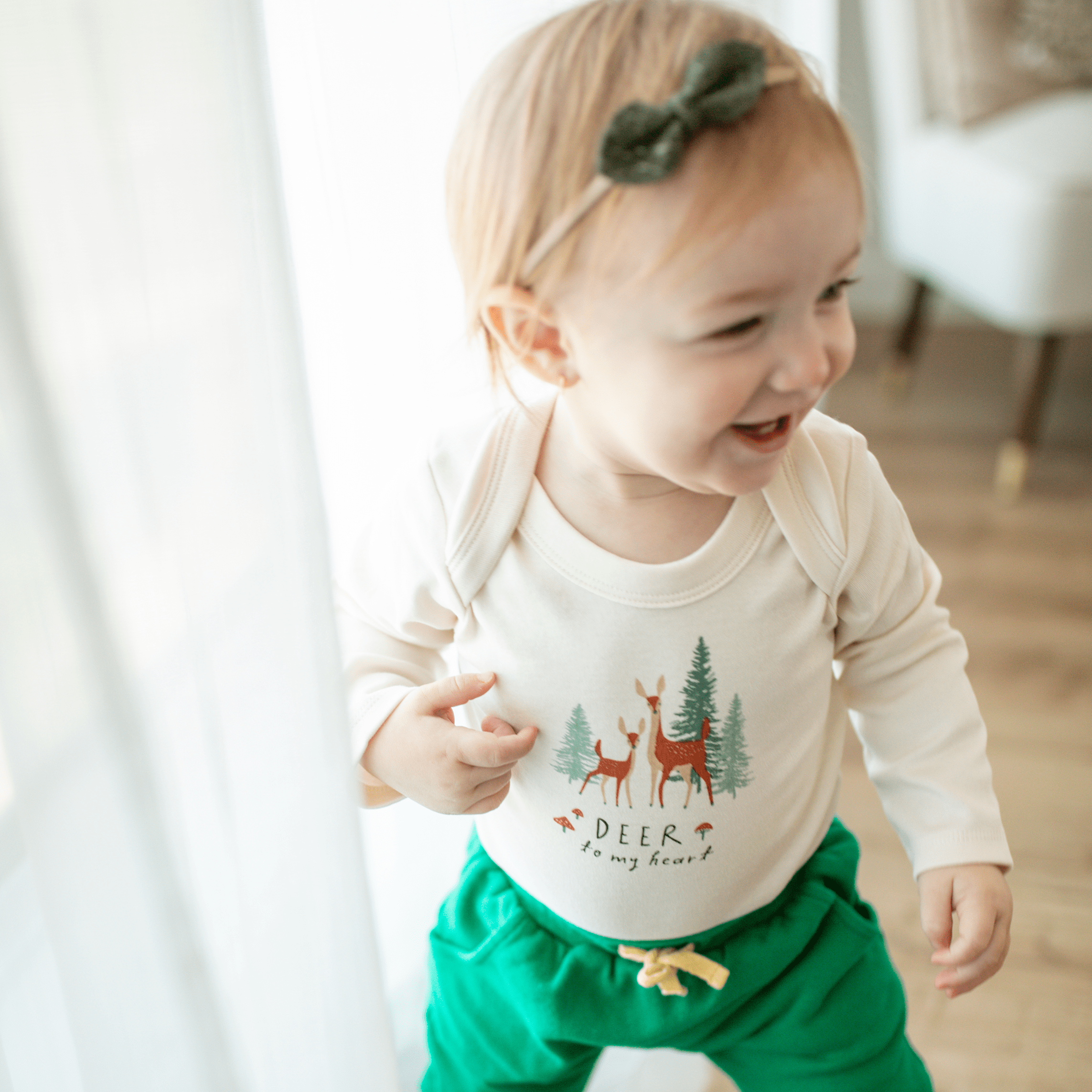 long sleeve graphic bodysuit | deer to my heart - Aaria Tees Aaria Tees