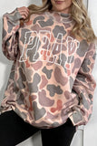 Multicolour Embroidered Slogan Camo Pullover Sweatshirt Aaria Tees