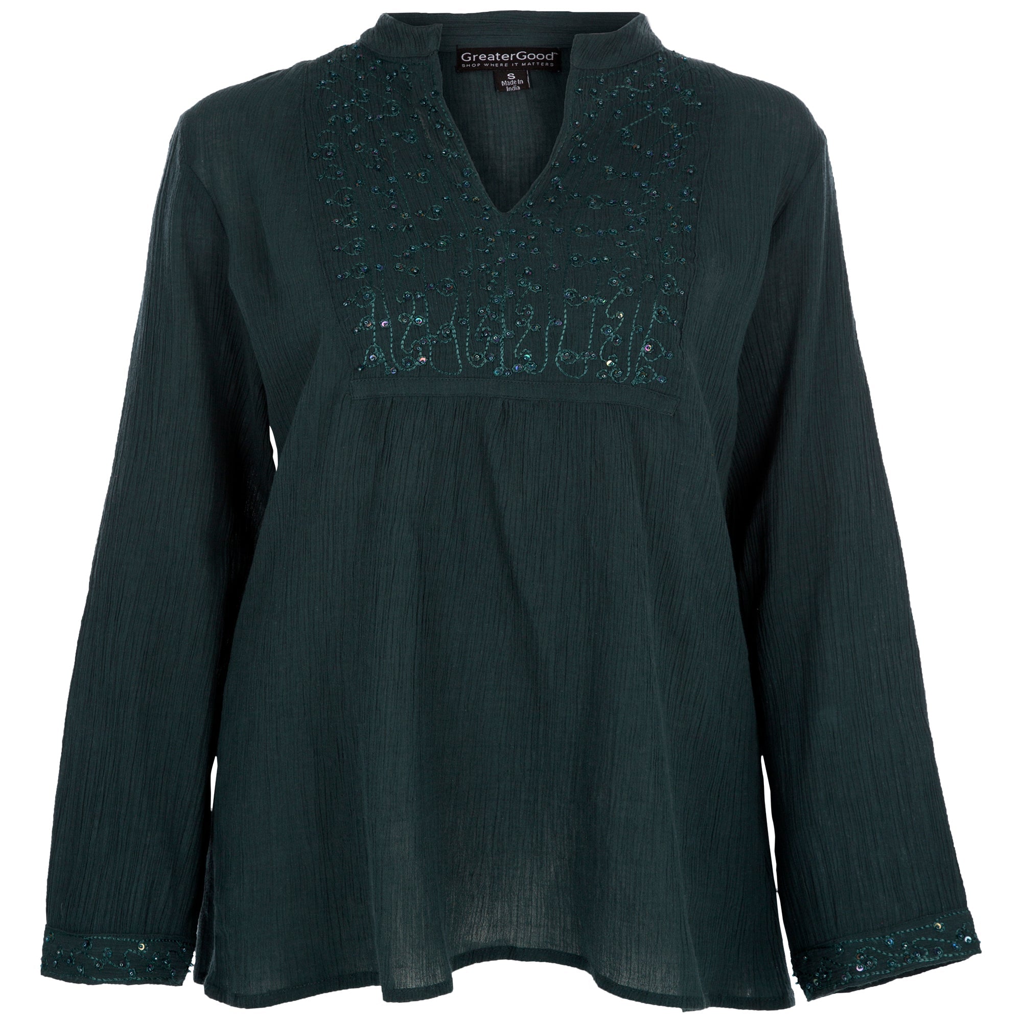 Gemstone Colors Hand-Beaded Tuxedo Tunic - Aaria Tees Aaria Tees