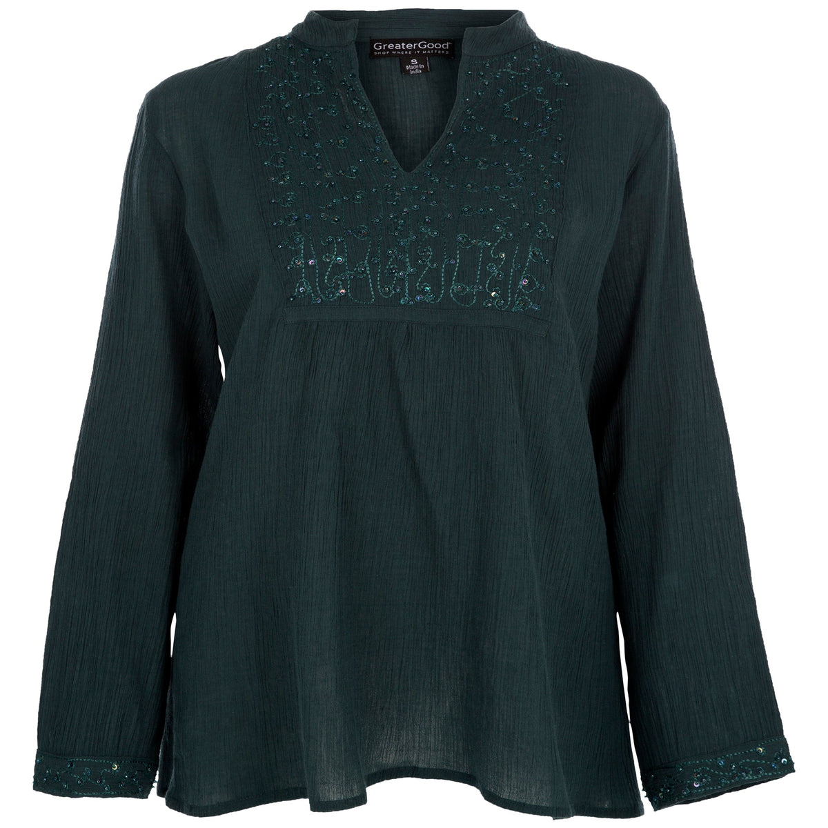 Gemstone Colors Hand-Beaded Tuxedo Tunic - Aaria Tees