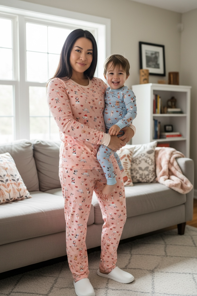 Pups & Kisses (Women's PJ) - Pink - Aaria Tees