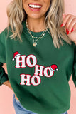 Evergreen Embroidered Letter Graphic Christmas Fashion Sweatshirt Aaria Tees