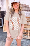 Jet Stream Checkered Baseball Graphic Tee Aaria Tees