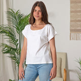 Organic Shirred Sleeve Tee - Aaria Tees Aaria Tees