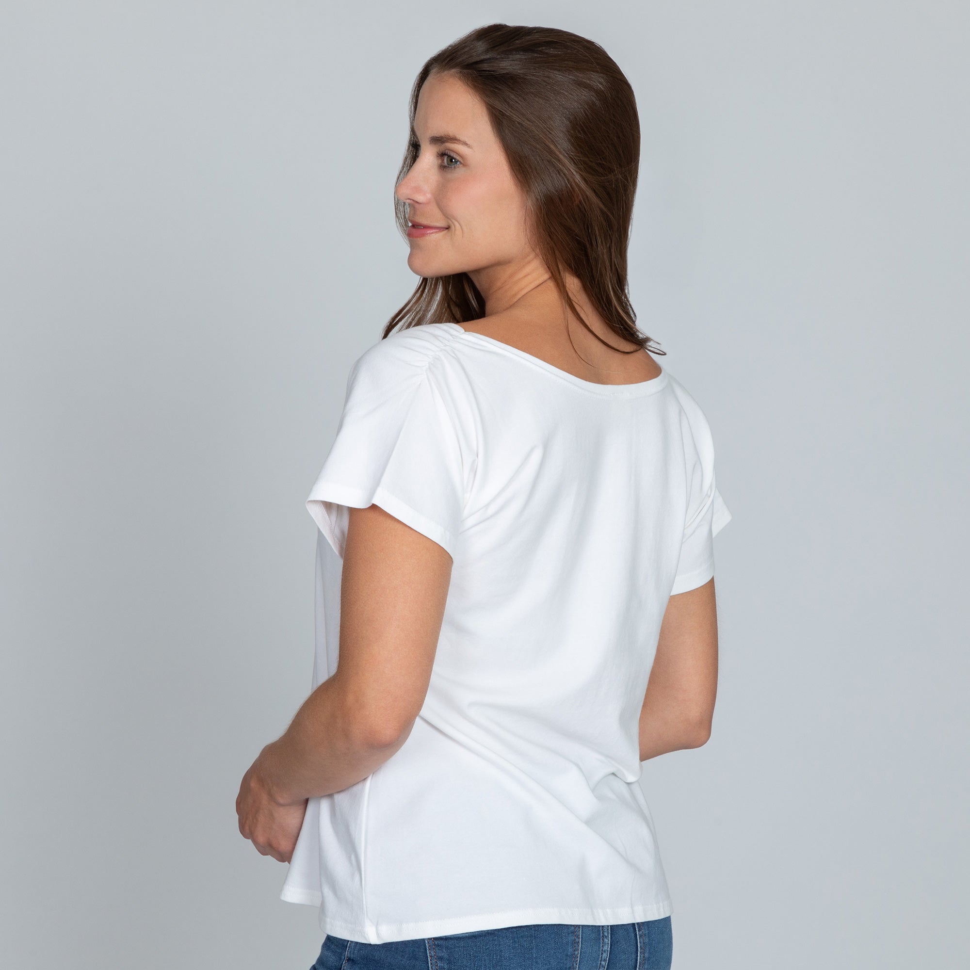Organic Shirred Sleeve Tee - Aaria Tees Aaria Tees