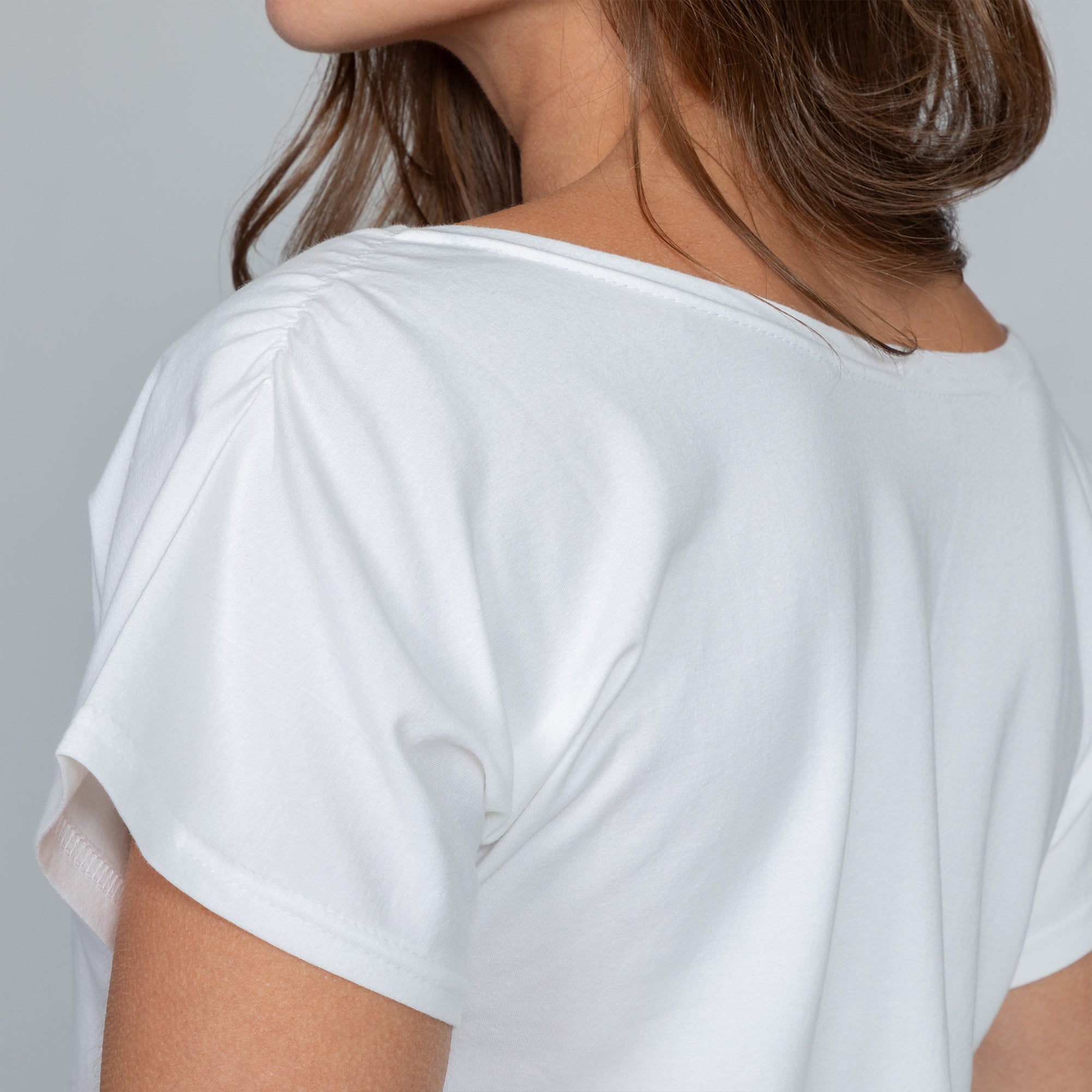 Organic Shirred Sleeve Tee - Aaria Tees Aaria Tees