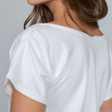 Organic Shirred Sleeve Tee - Aaria Tees Aaria Tees