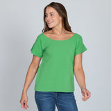 Organic Shirred Sleeve Tee - Aaria Tees Aaria Tees