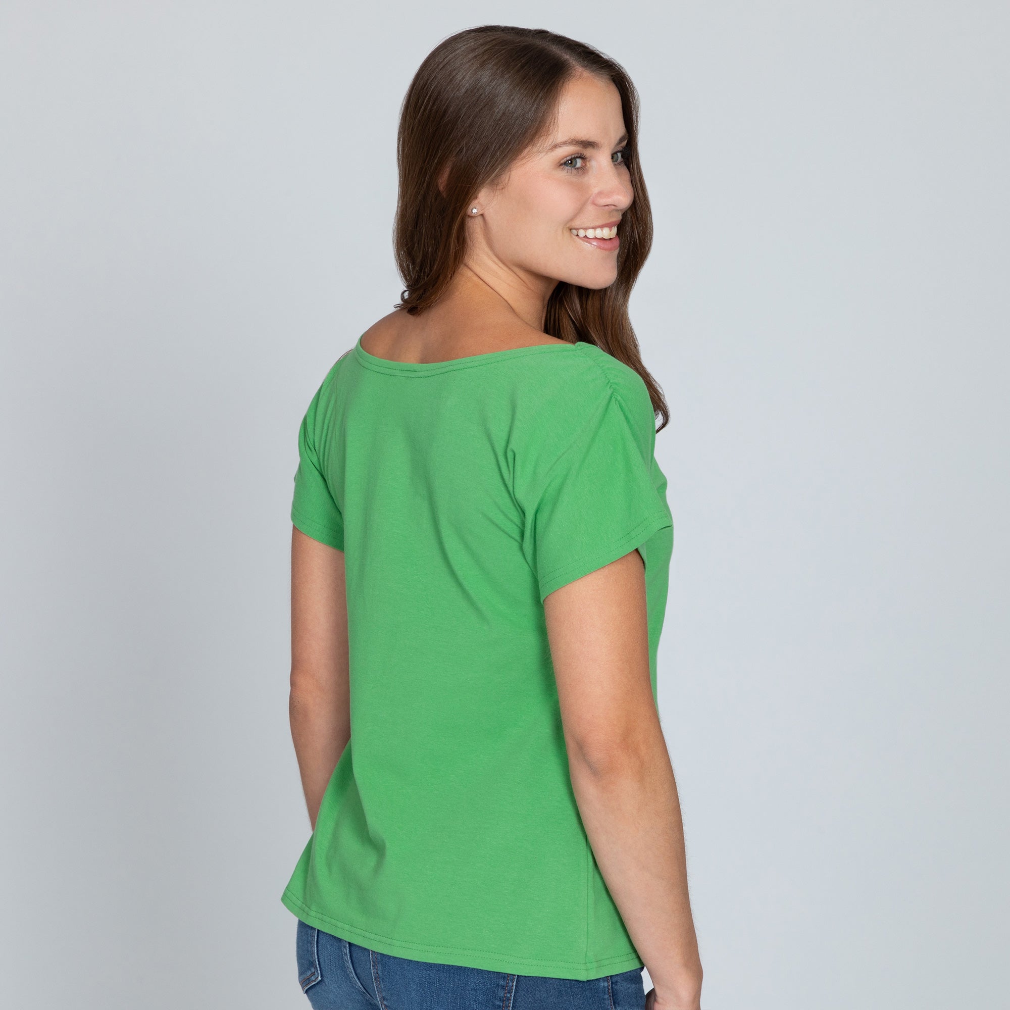 Organic Shirred Sleeve Tee - Aaria Tees Aaria Tees