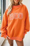 Sail Blue Polka Dot Letter Print Contrast Trim Mock Neck Sweatshirt Aaria Tees