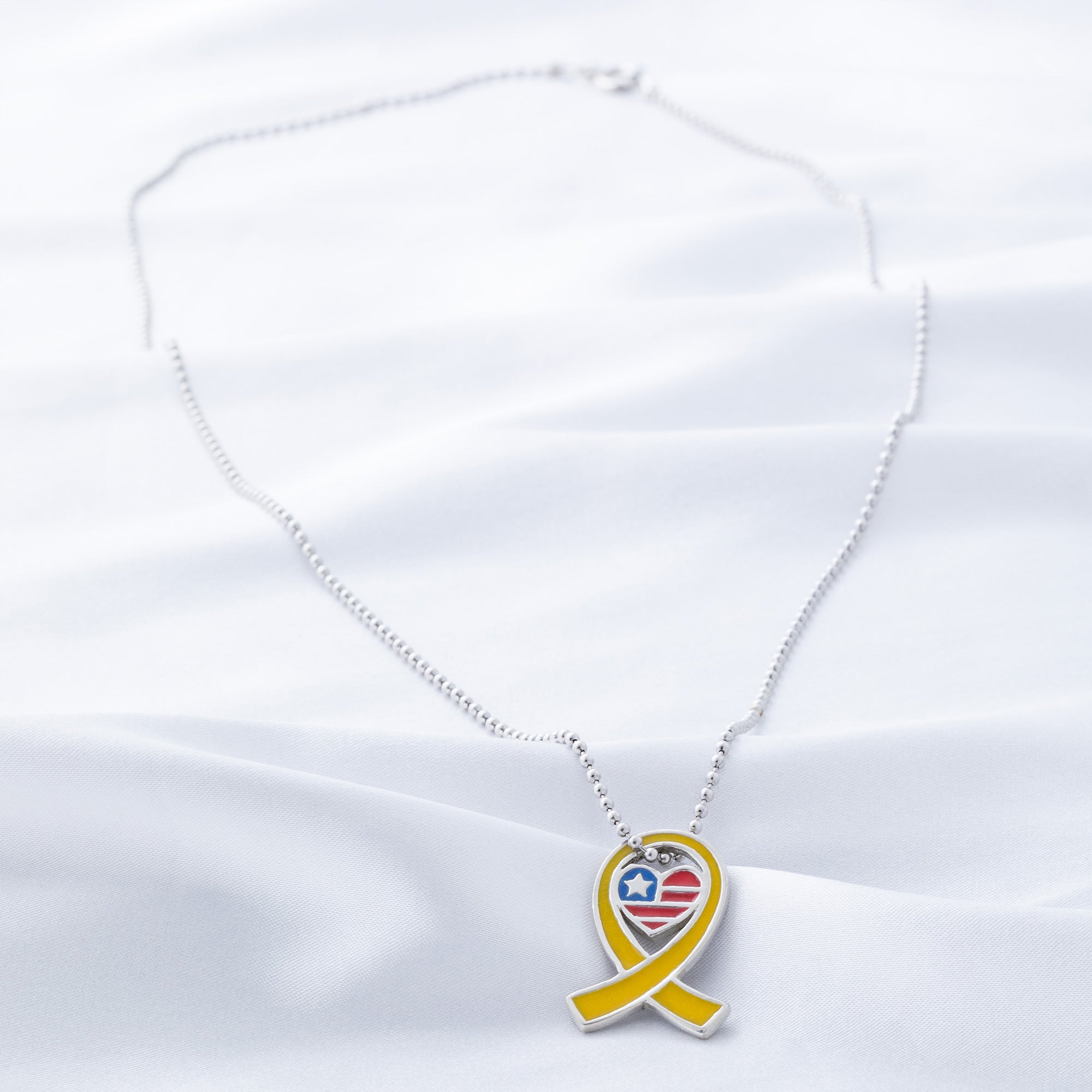 America in My Heart Yellow Ribbon Necklace - Aaria Tees Aaria Tees