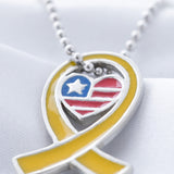 America in My Heart Yellow Ribbon Necklace - Aaria Tees Aaria Tees