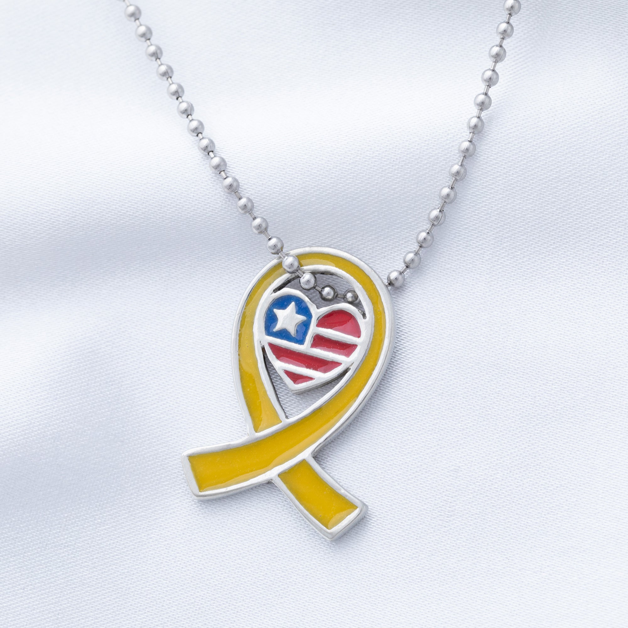 America in My Heart Yellow Ribbon Necklace - Aaria Tees Aaria Tees