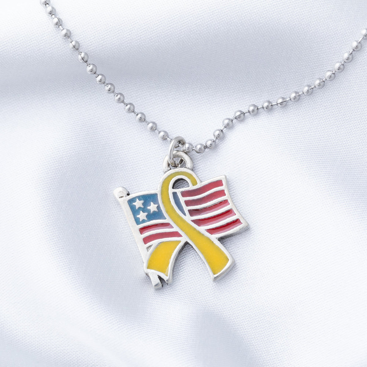 Flag & Yellow Ribbon Necklace - Aaria Tees