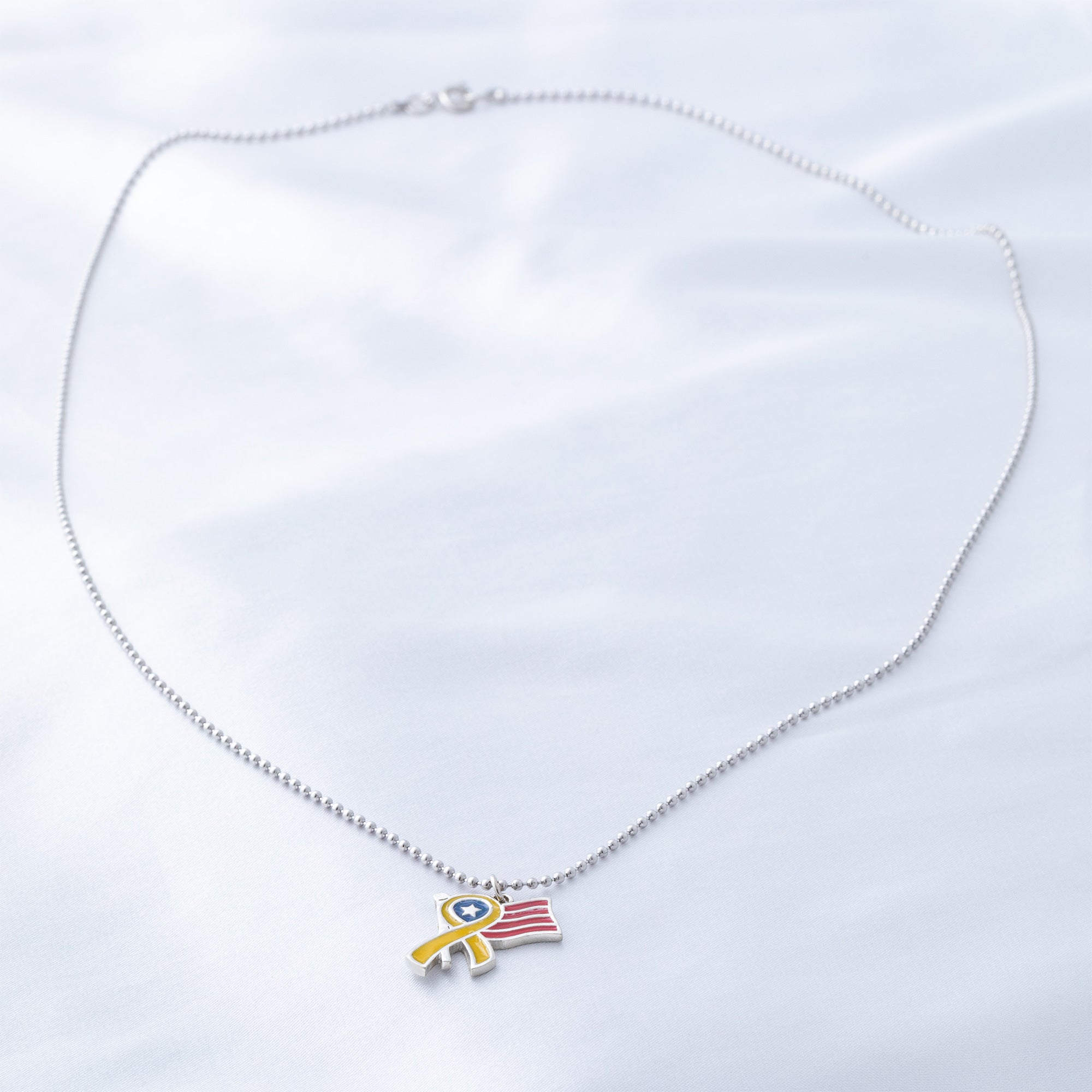 Supporting Our Troops Yellow Ribbon Necklace - Aaria Tees Aaria Tees