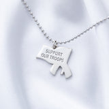 Supporting Our Troops Yellow Ribbon Necklace - Aaria Tees Aaria Tees