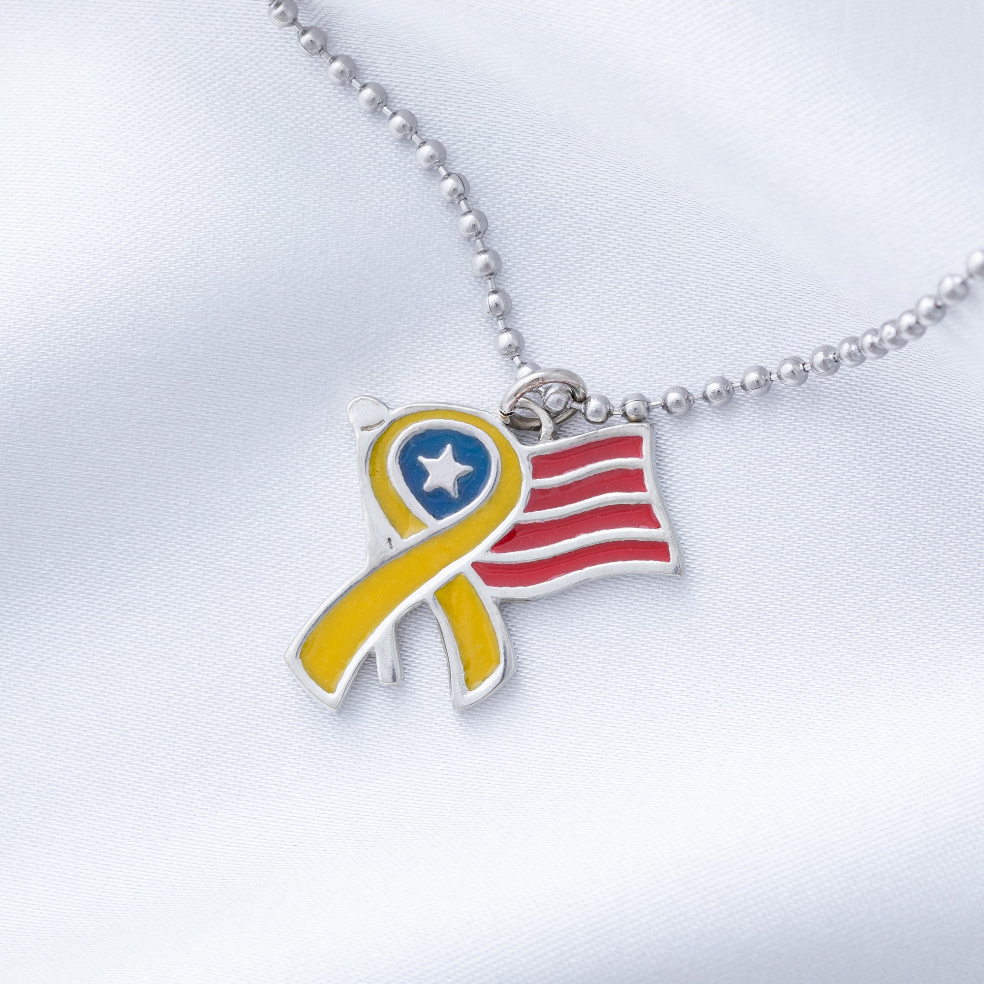 Supporting Our Troops Yellow Ribbon Necklace - Aaria Tees Aaria Tees