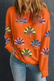 Orange Colorful Turkey Thanksgiving Graphic Sweatshirt Aaria Tees